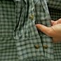 Mens Shirt Size XL Roll Tab Sleeve Gray + Blue Plaid L.L. Bean $60 Value