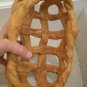 Bread Basket Hand Made Woven Bread Dough Glazed Lattice Strip Basket
