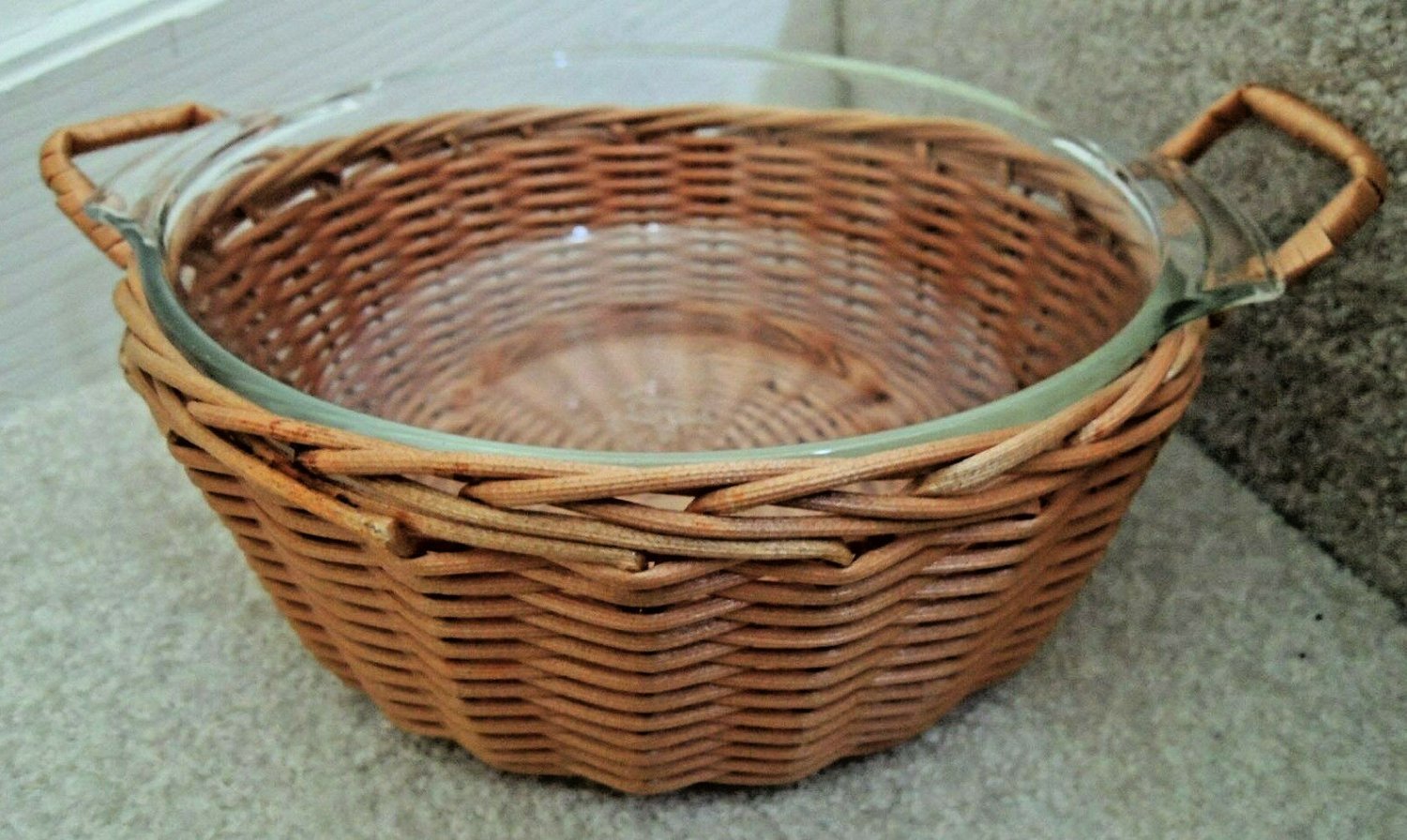 Serving Bowl Basket Combo Anchor Hocking Fire King Oven Proof 1 1/2 Qt Server