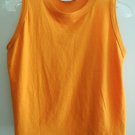 Ladies Top Size L Sleeveless Bright Yellow 100% Cotton Shorter Length Top EUC Ladies Top Size L Sleeveless Bright Yellow 100% Cotton Shorter Length Top EUC