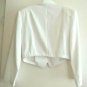 Ladies Jacket Size M White Cropped Tuxedo Style Short Jacket by Francine Browner