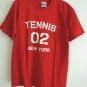 T Shirt  Size S NIKE TENNIS 02 New York Graphic Front Red Tee NY Tennis Souvenir