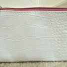 Makeup Bag White Alligator Vinyl Like Cosmetic Clutch Purse Lancome NEW Makeup Bag White Alligator Vinyl Like Cosmetic Clutch Purse Lancome NEW