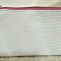Makeup Bag White Alligator Vinyl Like Cosmetic Clutch Purse Lancome NEW