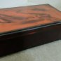 Jewelry Box Sturdy Plastic Marbled Lid Hinged Compartment + 2 Mirrors Vtg 60s