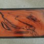 Jewelry Box Sturdy Plastic Marbled Lid Hinged Compartment + 2 Mirrors Vtg 60s