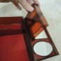 Jewelry Box Sturdy Plastic Marbled Lid Hinged Compartment + 2 Mirrors Vtg 60s