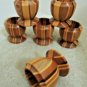 Egg Cups 6 Crafted Layered Wood Sovereign Woodworkers Wanganui New Zealand - Vtg