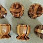 Egg Cups 6 Crafted Layered Wood Sovereign Woodworkers Wanganui New Zealand - Vtg