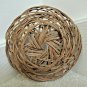 Rattan Basket Boho Woven Round Classic Basket Weave Patterning Vtg 70s