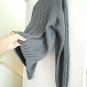 Ski Sweater Size L Gray Knit Cable Front Wool Blend Fishermens Sweater Unisex