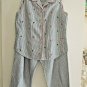 Ladies Cropped Pants + Top Size M - Red White + Blue Stars + Stripes Pants Set
