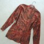Ladies Jacket Size L Botanical Leaf Print Blazer in Fall Colors $350 Value EUC