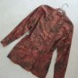 Ladies Jacket Size L Botanical Leaf Print Blazer in Fall Colors $350 Value EUC