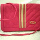 Ladies Shoulder Bag Cotton Canvas Red Clutch Purse Vtg 70s BOHO Hand Bag EUC