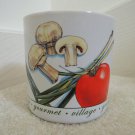 Gourmet Village Ceramic Kitchen Utensil Holder Dip/Soup Bowl Veggie Theme Mug