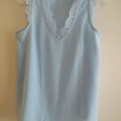 Ladies Tank Top Size M Light Blue Eyelash Lace V Neck Sleeveless Top $28 Value Ladies Tank Top Size M Light Blue Eyelash Lace V Neck Sleeveless Top $28 Value