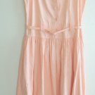 Ladies Dress Size 10 Peach Button Front Cotton Midi Dress ALL THAT JAZZ - Euc