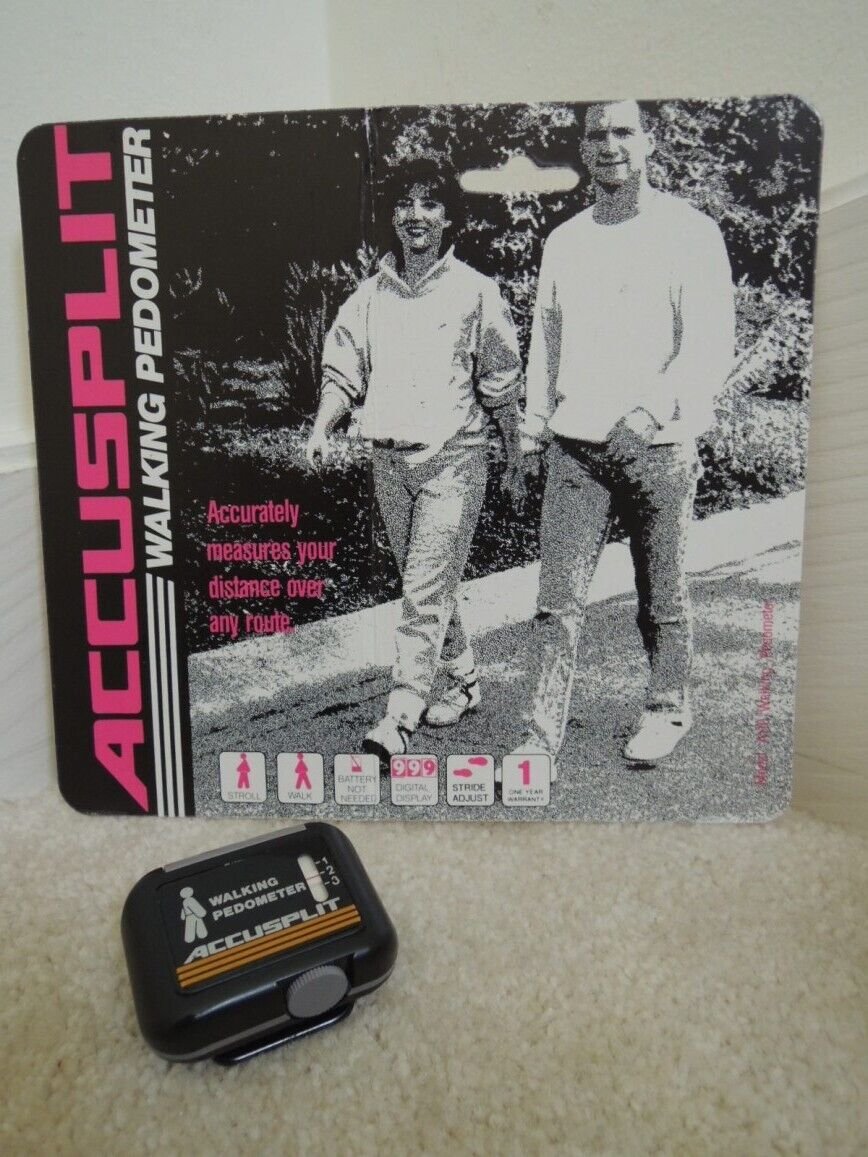 Accusplit Walking Pedometer Clip On Model A110 Batteries Not Needed Vtg 80s