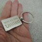 United Airlines UAL Win As One Silver Toned Key Chain Key Ring w/Globe Logo NIB