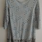 Ladies Top Size M Border Print Bottom Tunic Botanic Leaf Pattern Cotton Blend
