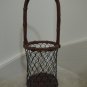 Wine Bottle Carrier Caddy Holder - Wicker + Wire Liquor Bottle Basket w/Handle