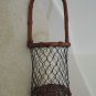 Wine Bottle Carrier Caddy Holder - Wicker + Wire Liquor Bottle Basket w/Handle
