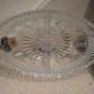 Lead Crystal Bowl Divided Dish + Lid + Spoons William Adams Relish Dish Vtg 50s
