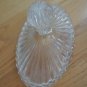 Lead Crystal Bowl Divided Dish + Lid + Spoons William Adams Relish Dish Vtg 50s