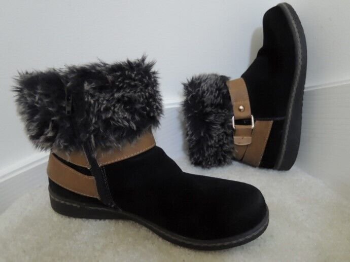Popsicle Ankle Boot Size 8.5 M Black w/Tan Accent Spring Step Boots EUC