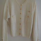 Ladies Sweater Size L Off White Angora Wool Cardigan Brass Buttons FORENZA NWOT Ladies Sweater Size L Off White Angora Wool Cardigan Brass Buttons FORENZA NWOT