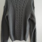Ski Sweater Size L Gray Cable Front Wool Blend Fishermen Fireside Sweater Unisex Ski Sweater Size L Gray Cable Front Wool Blend Fishermen Fireside Sweater Unisex