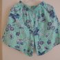 Ladies Shorts Size M Liz & Co White Hot Blues Cotton Floral Print Pull On Skort