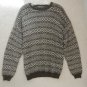 Mens Sweater Size L David Taylor Light Weight Olive Green Geometric Pattern NWOT