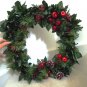 Christmas Wreath -Apples / Pine Cones / Berries / Holly Leaves / Pine Sprigs Vtg