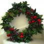 Christmas Wreath -Apples / Pine Cones / Berries / Holly Leaves / Pine Sprigs Vtg