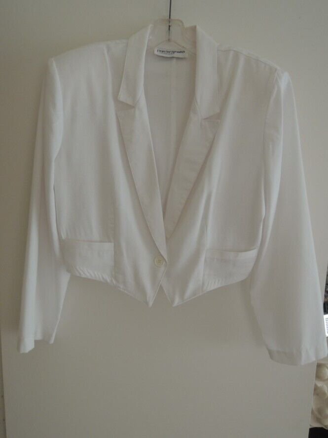Ladies Jacket Size M Cropped Tuxedo Style Short Dinner Jacket - Francine Browner