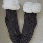 Slipper Socks Fuzzy Faux Fur Sherpa Like Lined Thick House Slippers $28 Value