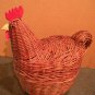 Chicken Basket - Glass Eyes - Painted Wooden Features Folk Art / Farmhouse Decor