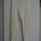 Ladies Leggings Size L 100% Cotton Knit Pull On Off White Leggins - FORENZA Vtg