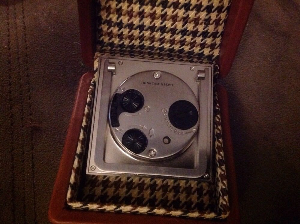 Vintage Cutter & Buck Travel Alarm Bedside Clock With Brown Leather Case