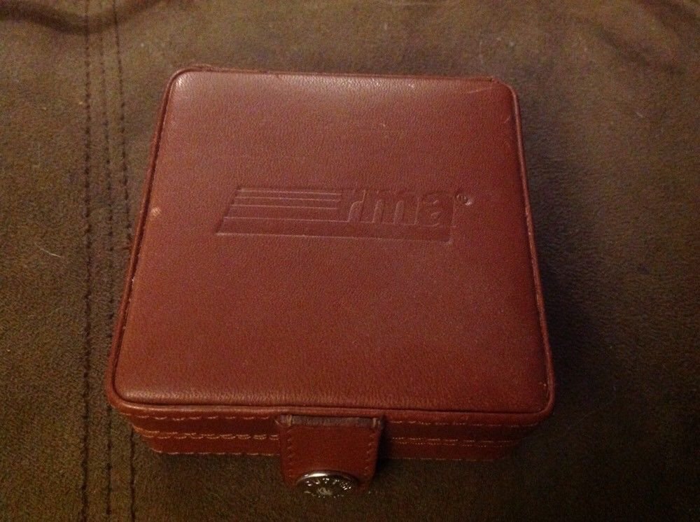 Vintage Cutter & Buck Travel Alarm Bedside Clock With Brown Leather Case