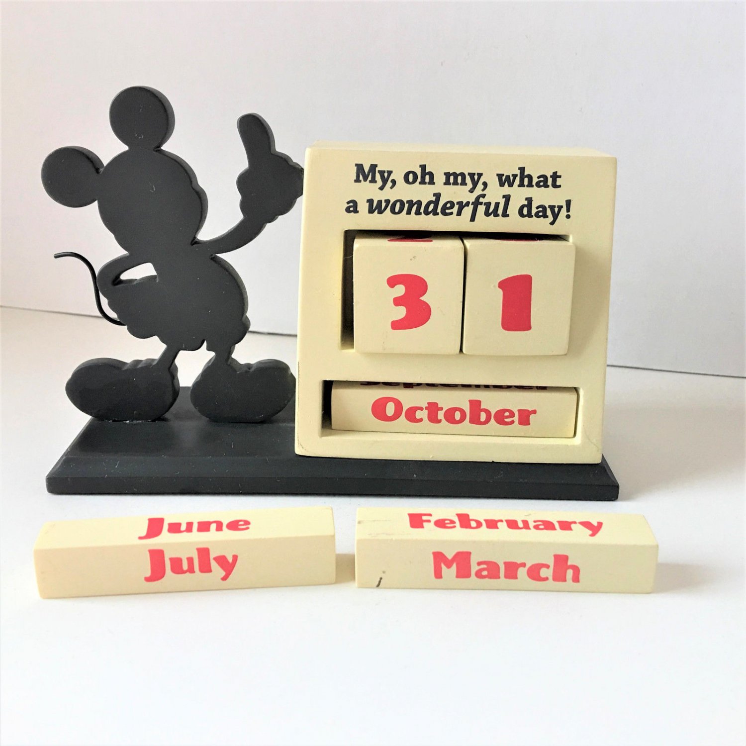 My Oh My What a Wonderful Day Wood Mickey Mouse Disney Hallmark Desk