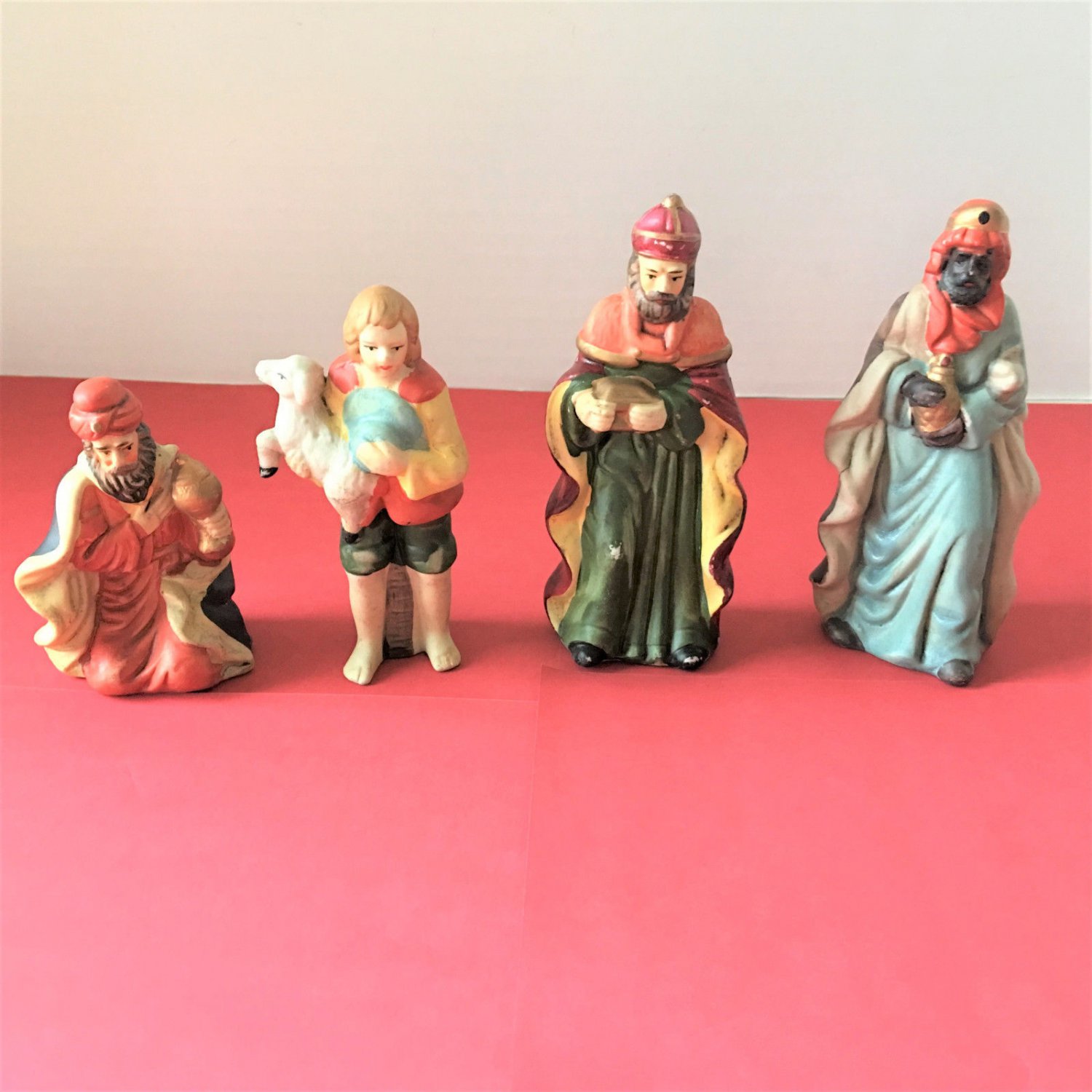 Christmas Nativity Ceramic Lot of 4 Shepherd Boy Three Wisemen