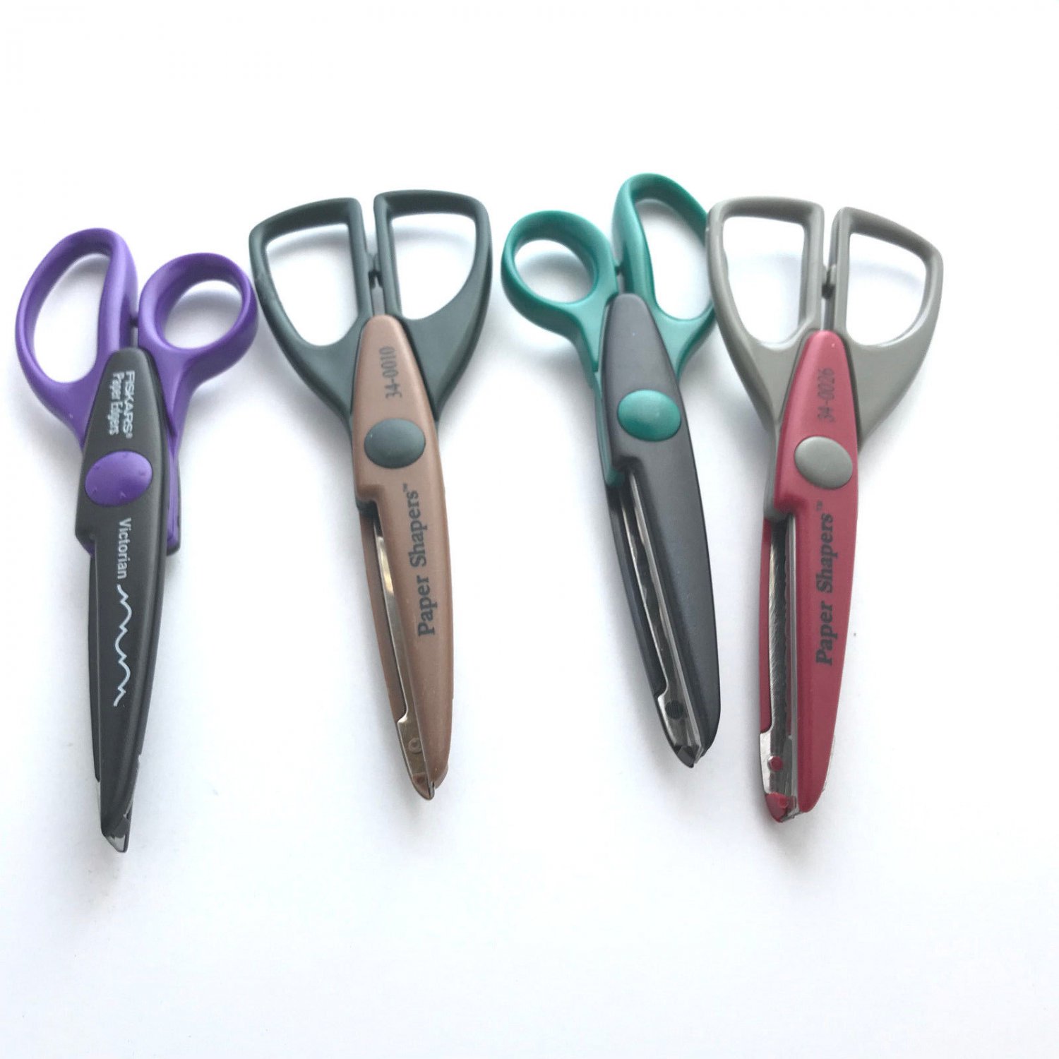 Craft Scissors Lot of 4 Paper Shapes Fiskars Assorted Cutting Patterns Edges