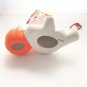 J Hall Ghost Halloween Fall Leaves Pumpkin Ceramic Orange White Figurine Vtg