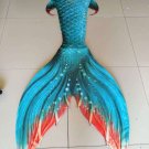 Kids Green Mermaid Tails for Swimming with Monofin Silicone Mermaid Tails Inspired Gift