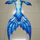 Blue Realistic Swimmable Mermaid Tails for Kids Mermaid Party Cosplay Costume with Monofin