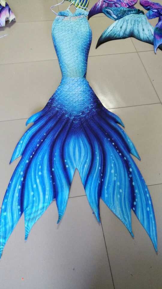 2018 Blue Fabric Mermaid Tail For Swimming With Monofin For Adult