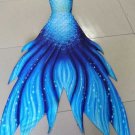 2018 Blue Fabric Mermaid Tail for Swimming with Monofin for Teen Girls Kids